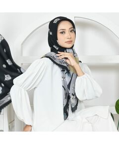 Black Sunflower Sweet Miko Tudung