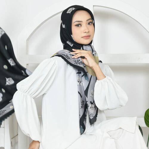 Black Sunflower Sweet Miko Tudung
