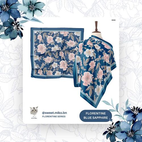 Florentine Blue Sapphire Sweet Miko Tudung