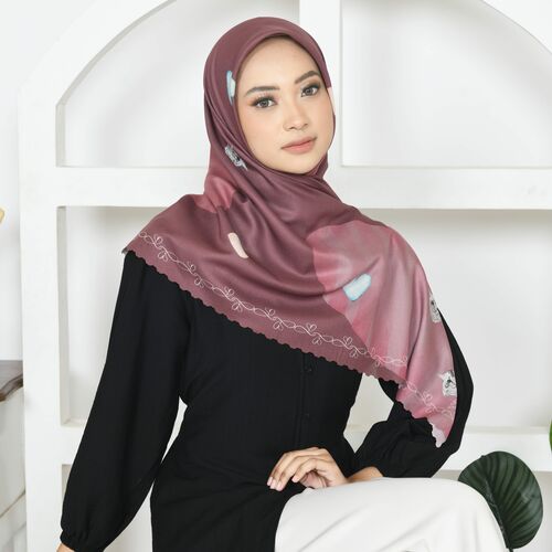Purple Love Sweet Miko Tudung