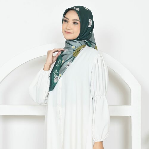 Emerald Green Sunflower Sweet Miko Tudung