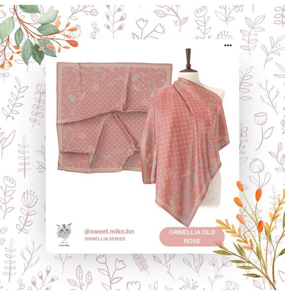 Ornellia Rose Sweet Miko Tudung
