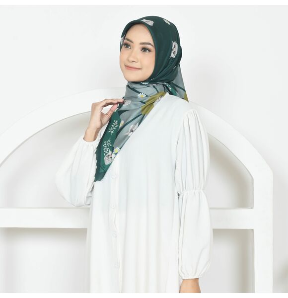Emerald Green Sunflower Sweet Miko Tudung